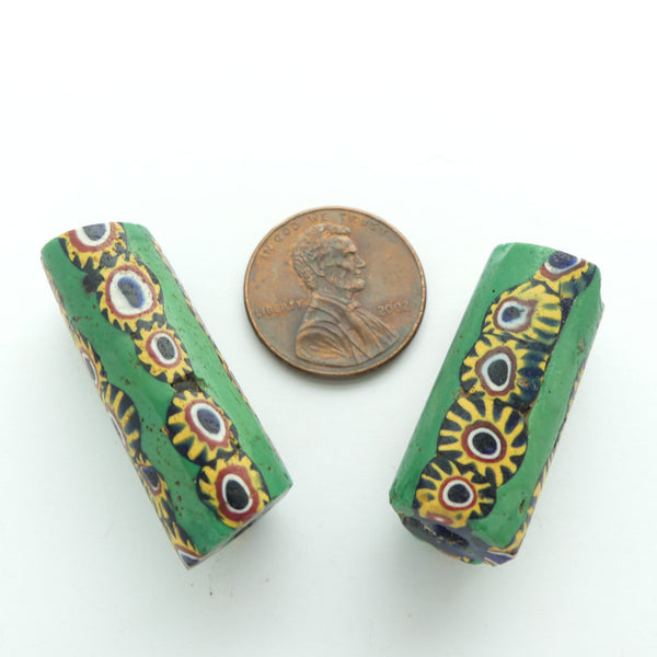 Millefiori, Antique Venetian Trade Beads, Look! I'm Different!, 30x12mm, Sold Individually