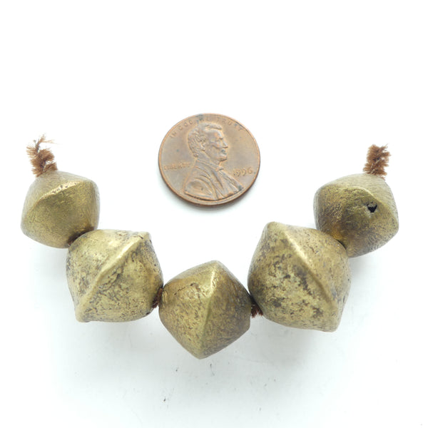 Brass, Bicones, Three Sizes 12x12mm, 15x15mm & 15x20mm, Sold as a Set of 5