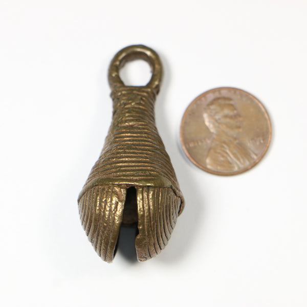 Brass, Bell, Antique Nigerian Lost Wax Cast, 25mm Long