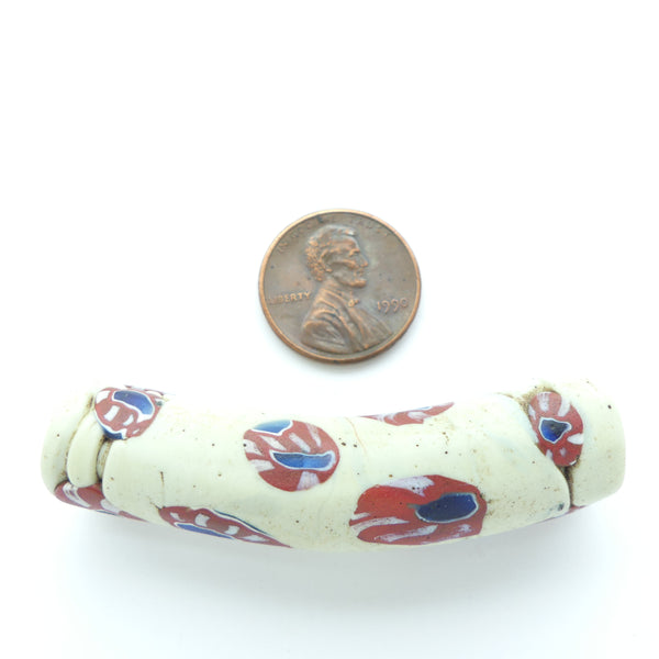 Millefiori Antique Venetian Trade Bead, Very Early  Large "Bear Paw" Elbow, 54x13mm