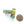 Millefiori Antique Trade Beads, Yellow & Red with Green Chevron Murrine, 27x10mm, Set of 2