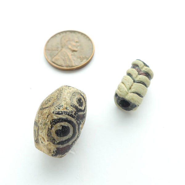 Ancient Roman or Islamic Beads from the African Trade, Set of 2
