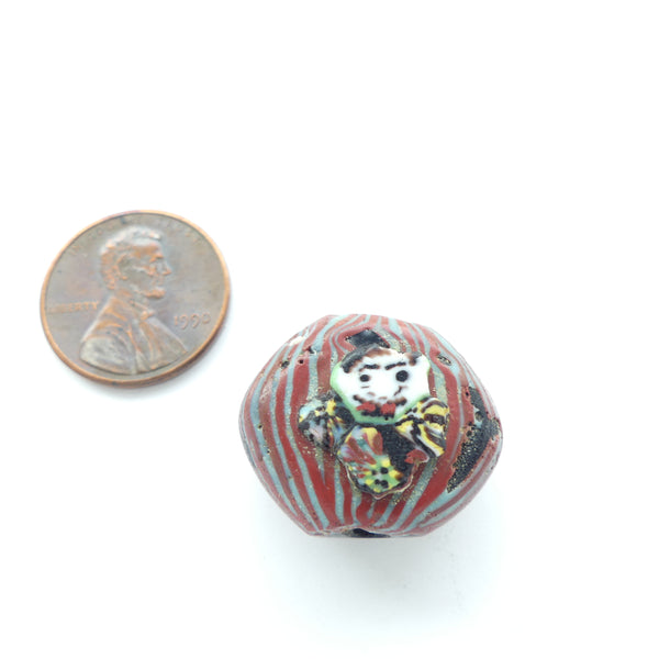 Millefiori Antique Trade Bead, Tabular with Wonderful Face Murrine, 20x24mm