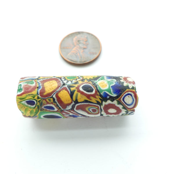 Millefiori Trade Beads, This One Looks Like 1000 Flowers, 40x14mm