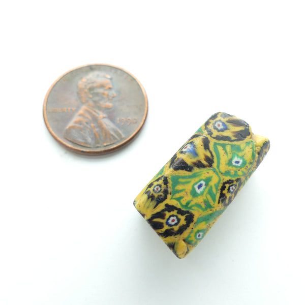 Millefiori, Antique Venetian Trade Bead, Early Bundled Cane Pattern, 21x9mm