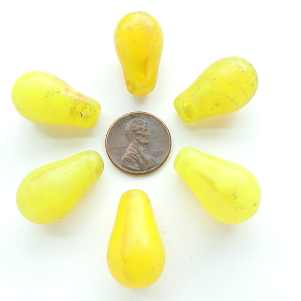 Bohemian, Wedding Bead Necklace Components, Yellow Lightbulbs, Set of 6