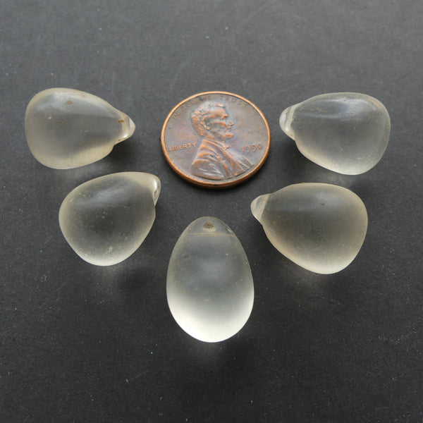 Bohemian Wedding Bead Components, Clear Glass Small Lightbulbs, Set of 5
