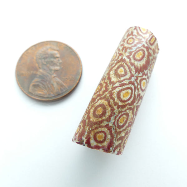 Millefiori, Antique Venetian Trade Beads, Distinctive Early Chevron, 32x12mm