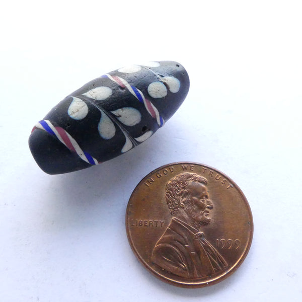 Lampwork, Antque Venetian, Lewis & Clarik Bead, 26x13mm