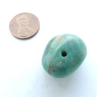 Moroccan Amazonite Bead, Deep Blue/Green Color, 13x25mm