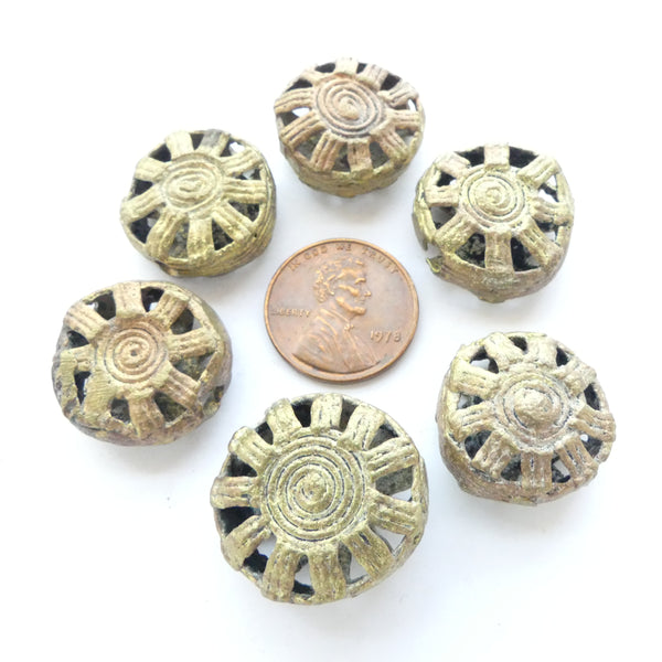 Brass, Lost Wax Cast Coin, Ghana, Largest 22mm