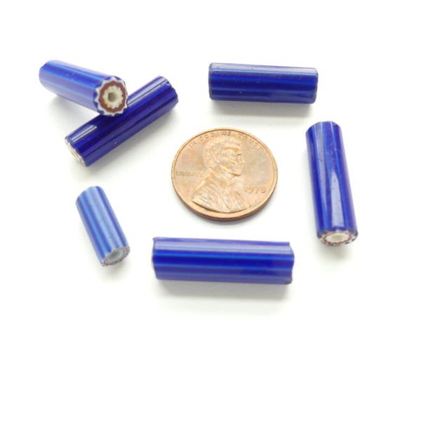 Chevrons, Vintage 4 and 6 Layer Chevron Beads, Unground, Set of 6