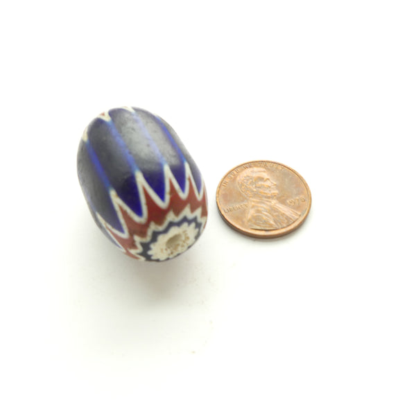 Chevron, Antique Venetian Perfect 6-Layer Bead, 30x20mm