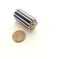 Chevron, Antique Venetian Large Long 6-Layer Bead, 39x20mm