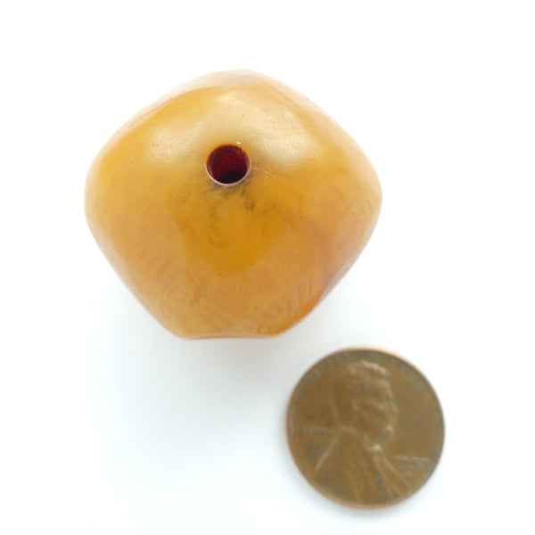 African Amber, Antique Diamond Shape, 29x32mm, with Multiple Holes