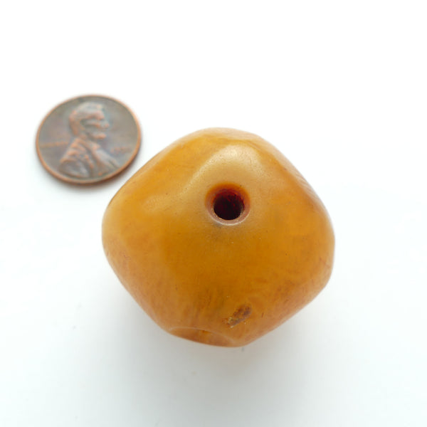 African Amber, Antique Diamond Shape, 29x32mm, with Multiple Holes
