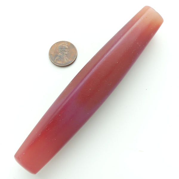 Bohemian, HUGE Molded Faceted Glass Imitation of Agate Beads, 5 Inches Long