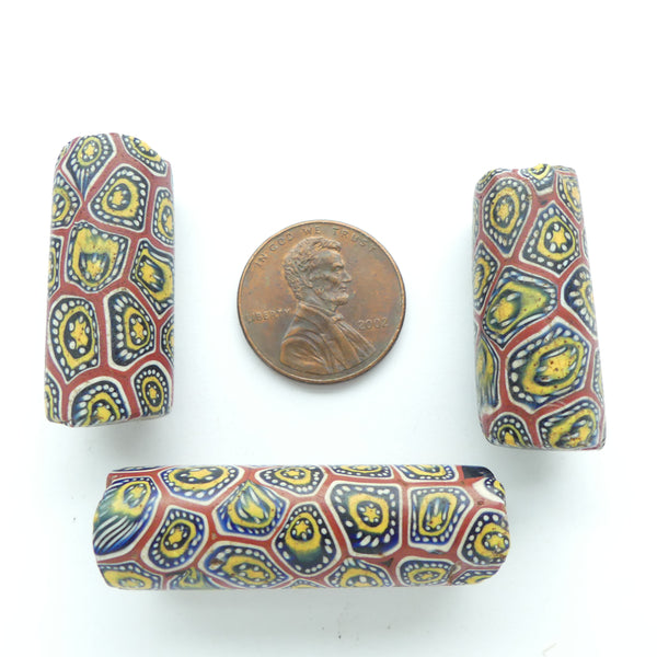 Millefiori Antique Venetian Trade Beads, Superfine Design in Subtle Blues & More, Sold Individually