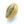 Powderglass, Large Yellow Bead with Green & Brown Stripes, 44mm long