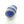 Powderglass, Large Blue Bead with Two White Stripes, 32x24mm