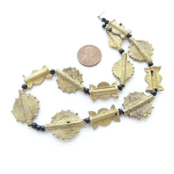 Brass, Lost Wax Mixed Sun and Sun & Moon, Baoule, Sizes Vary, Smallest 20x12mm