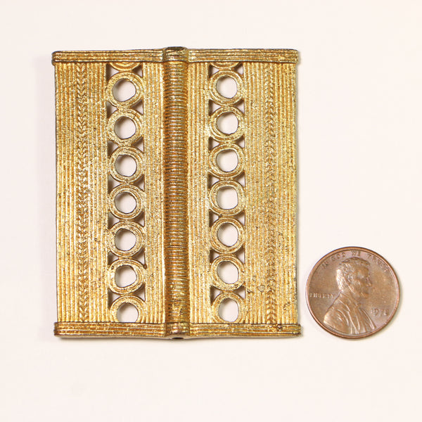 Brass, Gold Plated, Extra Large Rectangular Bead, 49x50mm