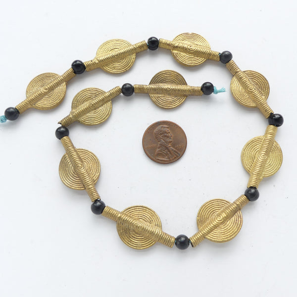 Brass, Lost Wax Sun, Baoule, 30x17mm