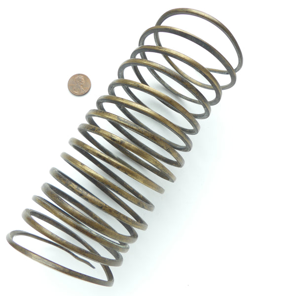 Brass, Antrique Square African Currency Coil, 3 inches Diameter and 6.5 inches Long