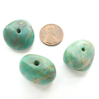 Moroccan Amazonite Bead, Deep Blue/Green Color, 13x25mm