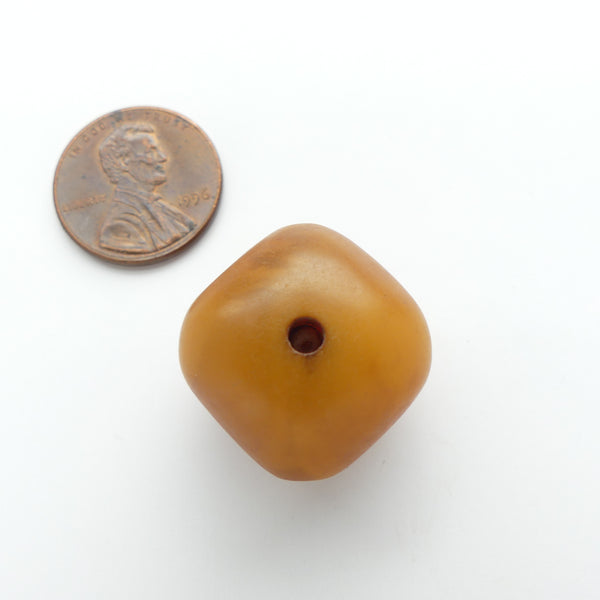 African Amber, Antique Very Rare Small Diamond wiht Decoration, 22x22mm