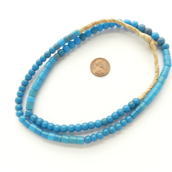 Molded Vintage Czech Glass (Prosser) Beads, 6-8mm Mixed Shapes on 23-inch Strand