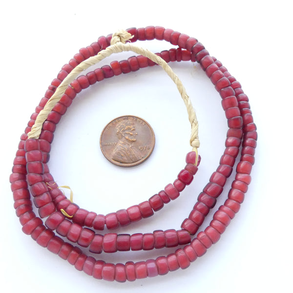 White Hearts Antique 4mm Beads on 22-inch Strands