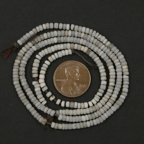 Seed Beads, Vintage, Tiny Moon Glass 2.5mm Diameter on 21-inch Strant
