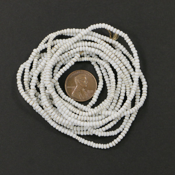 Seed Beads, Vintage, White, 3mm Diameter on Extra Long 6-foot + 4-inch Strand