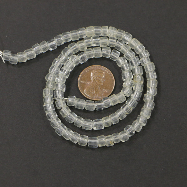 Seed Beads. Vintage, Clear Crystal, 5mm Diameter on Short 16-inch Strands