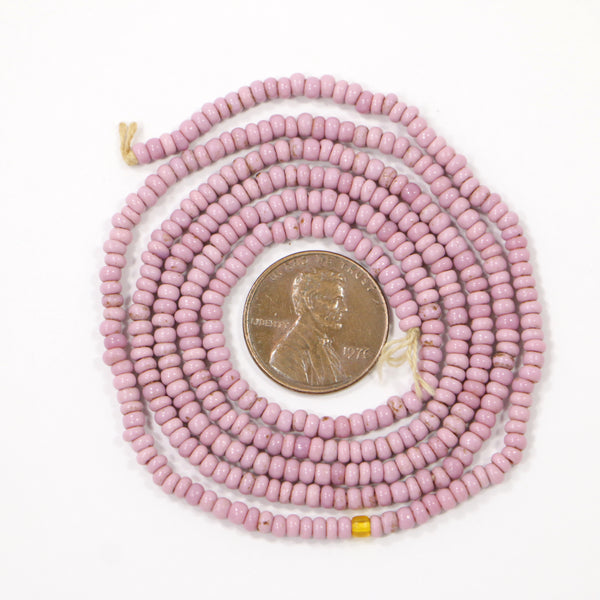 Seed Beads, Rare Pink Antique Venetian, 2-3mm Diameter on 27-inch Strand