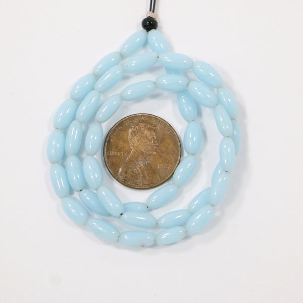 Small African Strands, Oval Baby Blue, 9x4mm on 14-inch Strands