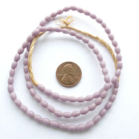 Molded Vintage Czech Glass (Prosser) Oval 5x4mm Lavender on 20-inch Strands