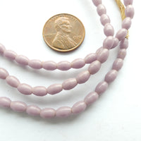 Molded Vintage Czech Glass (Prosser) Oval 5x4mm Lavender on 20-inch Strands