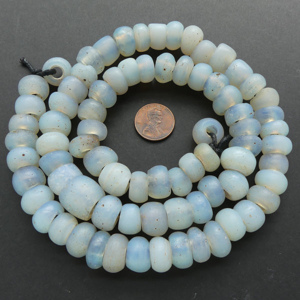Dutch, Antique Moon Beads, Collector Set of High Graded Beads on 26-inch Strand