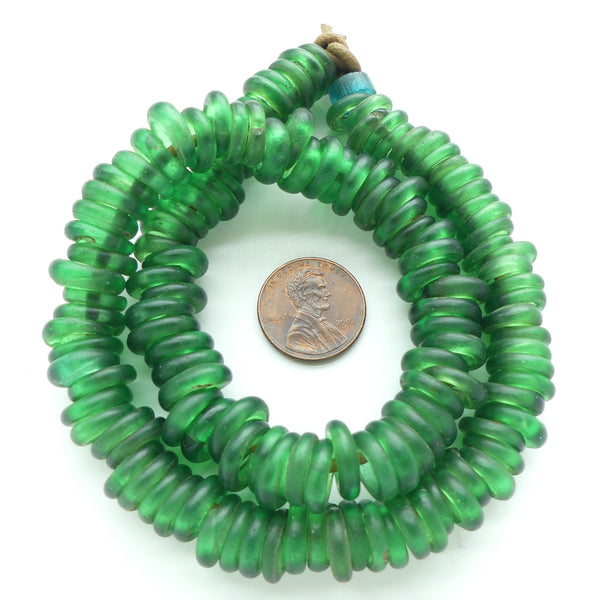 Dogon Donuts, Antique Dutch Annular Beads, 10-12mm Diameter on Short 15-inch Strand