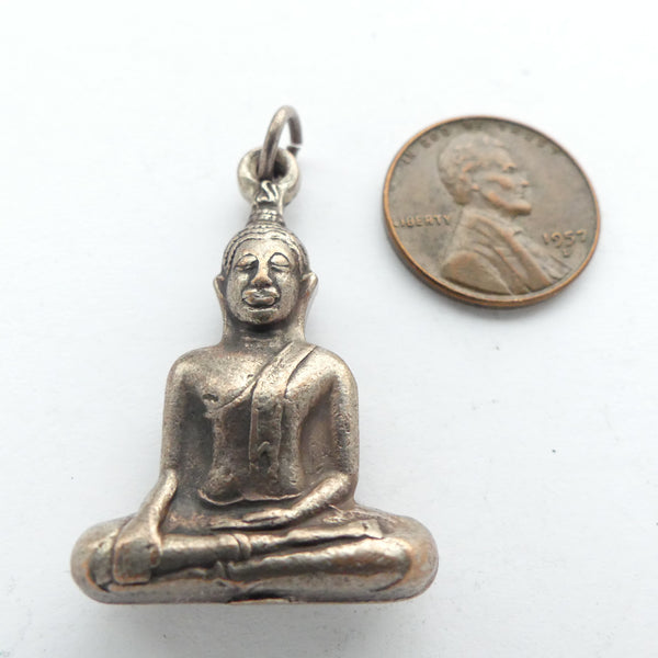 Brass, Buddha Seated Pendant, 35mm Tall