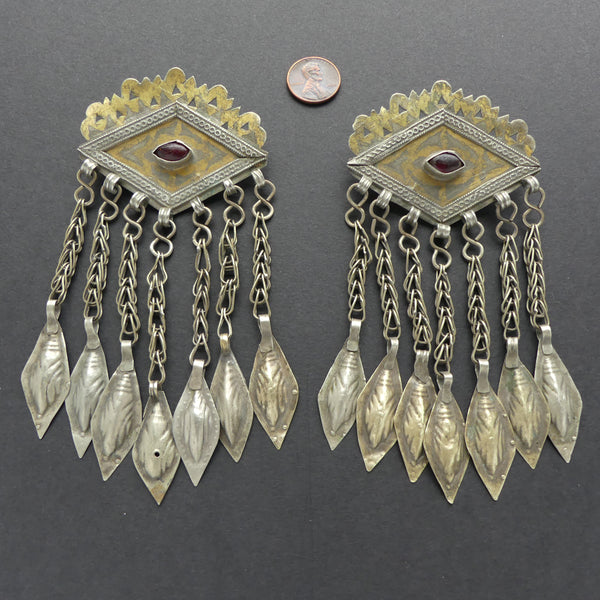 Turkoman Clasp Components Made into Pendants, 60mm Wide, Sold Individually