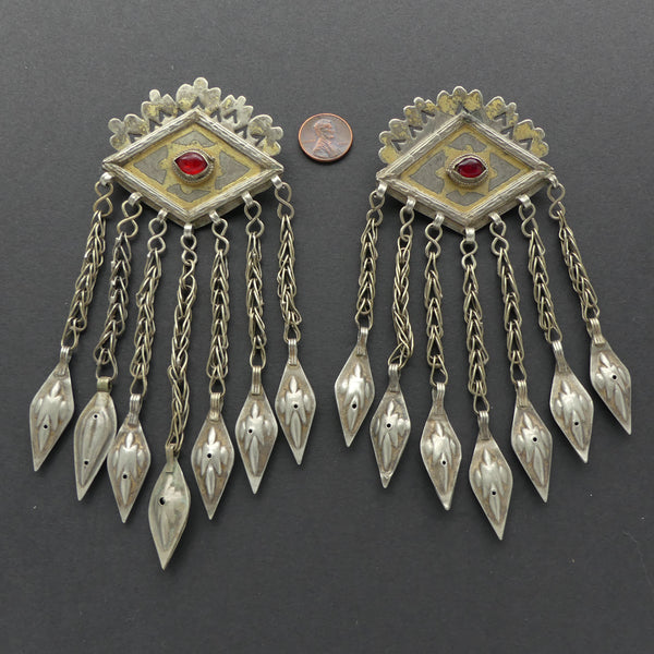 Turkoman Clasp Components Made Into Pendants, 60mm Wide, Sold Individually