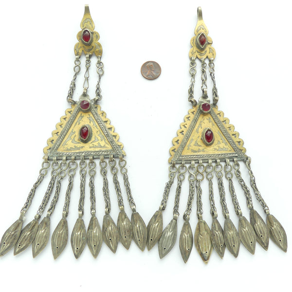 Turkoman Vintage Ornaments Similar to Earrings, 9 inches long, Sold Individually