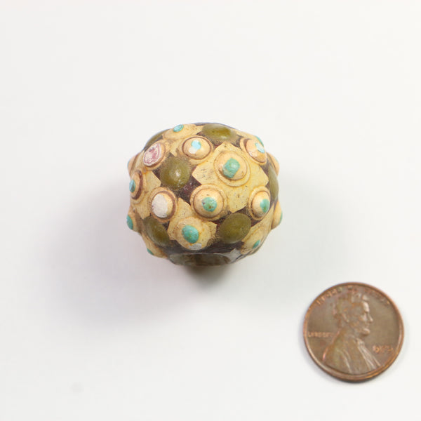 Ancient Chinese Warring States Faience Bead, 25x29mm