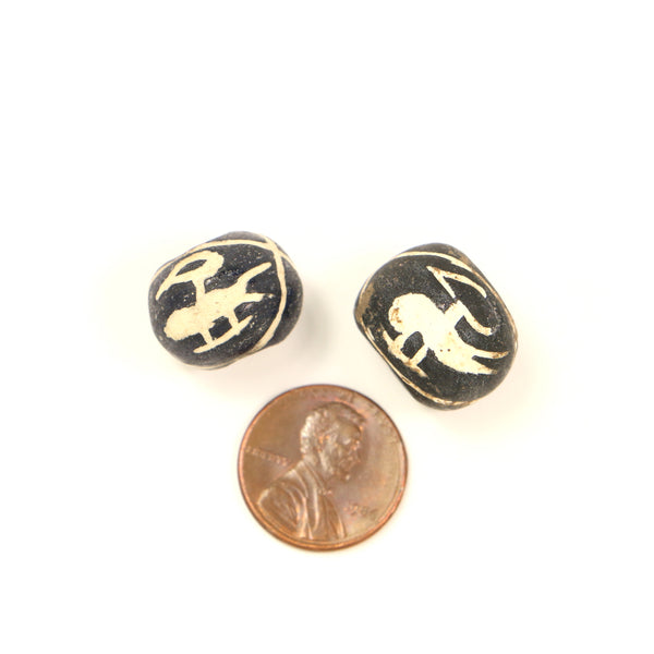 Bird Beads, Indonesian, Replicas of Ancient Beads, Set of 2