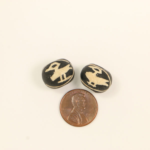 Bird Beads, Indonesia, Replicas of Ancient Beads, Set of 2
