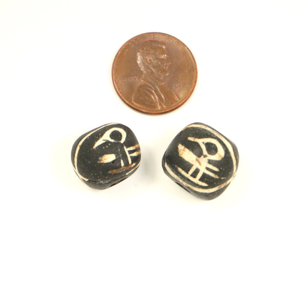 Bird Beads, Indonesian, Replicas of Ancient Beads, Set of 2