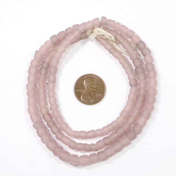 Indonesia, Translucent Light Lavender Matte Spacer Beads, 4-7mm Slightly Graduated on 23-inch Strands